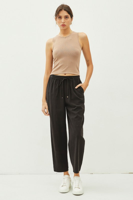 ME FIRST HIGH RISE PANTS BLACK