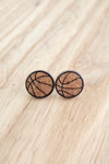 GLITTER BASKETBALL STUD EARRINGS