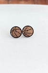 GLITTER BASKETBALL STUD EARRINGS