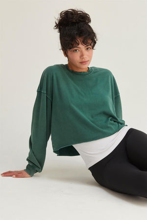 COZY SOFT PULLOVER SWEATSHIRT DARK GREEN