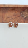 GLITTER FOOTBALL STUD EARRINGS