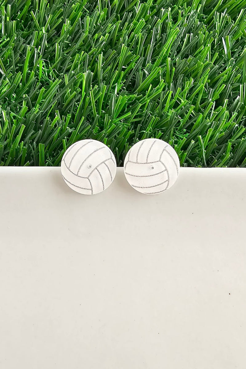 GLITTER VOLLEYBALL STUD EARRINGS