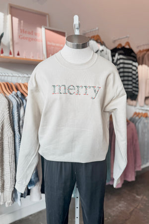 MERRY EMBROIDERY SWEATSHIRT