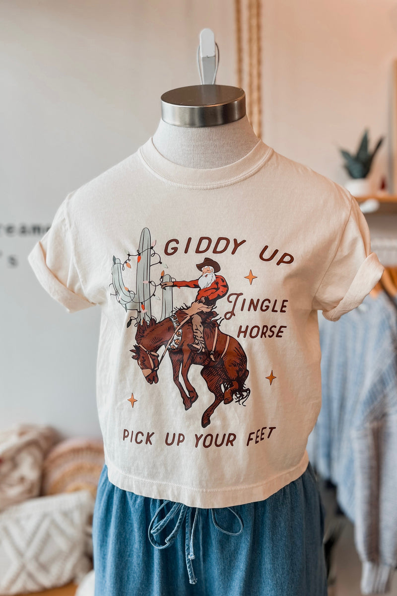 GIDDY UP CHRISTMAS CROP TOP