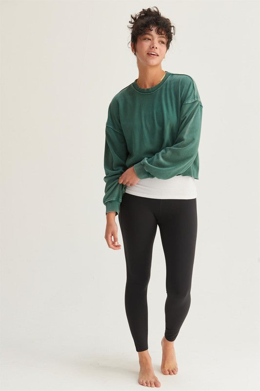 COZY SOFT PULLOVER SWEATSHIRT DARK GREEN