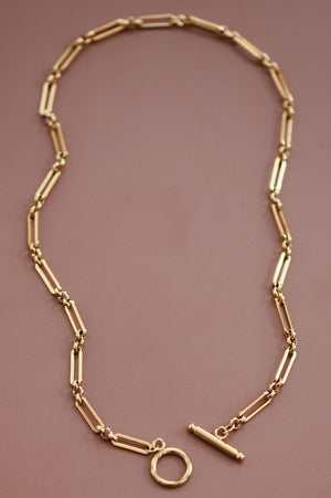 18K WATERPROOF NON-TARNISH PAPERCLIP NECKLACE