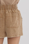 THAT'S JUST WHAT I'LL BE HIGH WAISTED SHORTS CAMEL