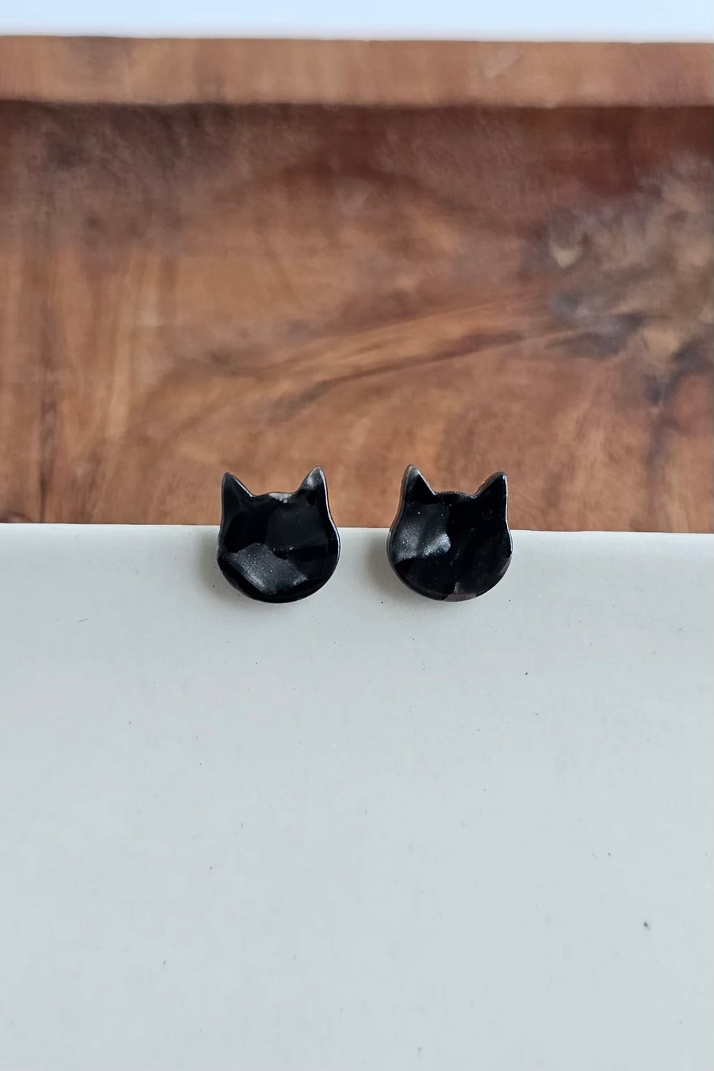 BLACK CAT STUDS HALLOWEEN EARRINGS