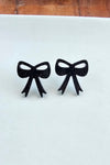 BOW STUDS BLACK GLITTER