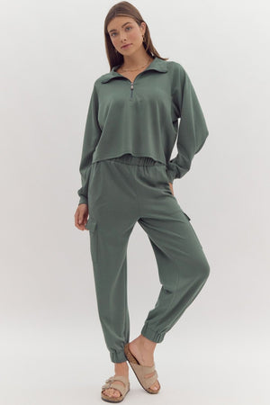 COMFY CROP SWEATER FOREST