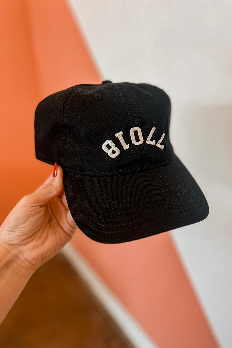 77018 EMBROIDERED HAT BLACK