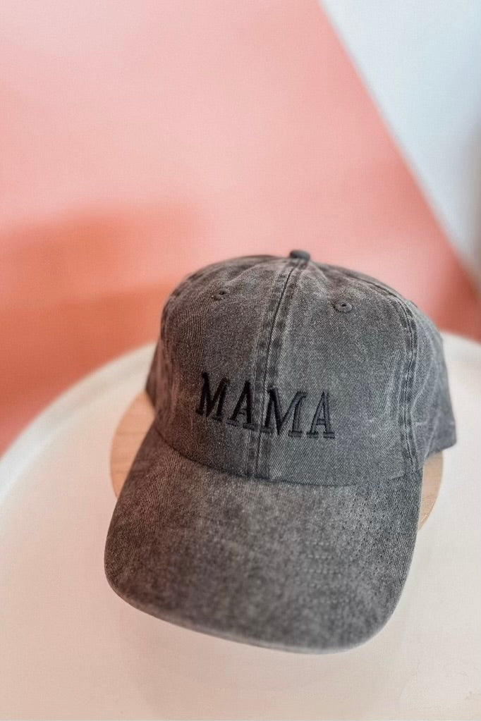 MAMA EMBROIDERED CAP BLACK