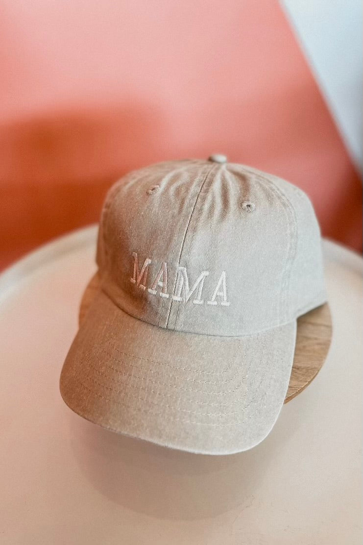 MAMA EMBROIDERED CAP SAND