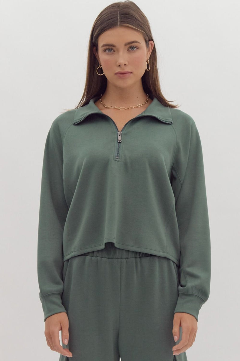 COMFY CROP SWEATER FOREST