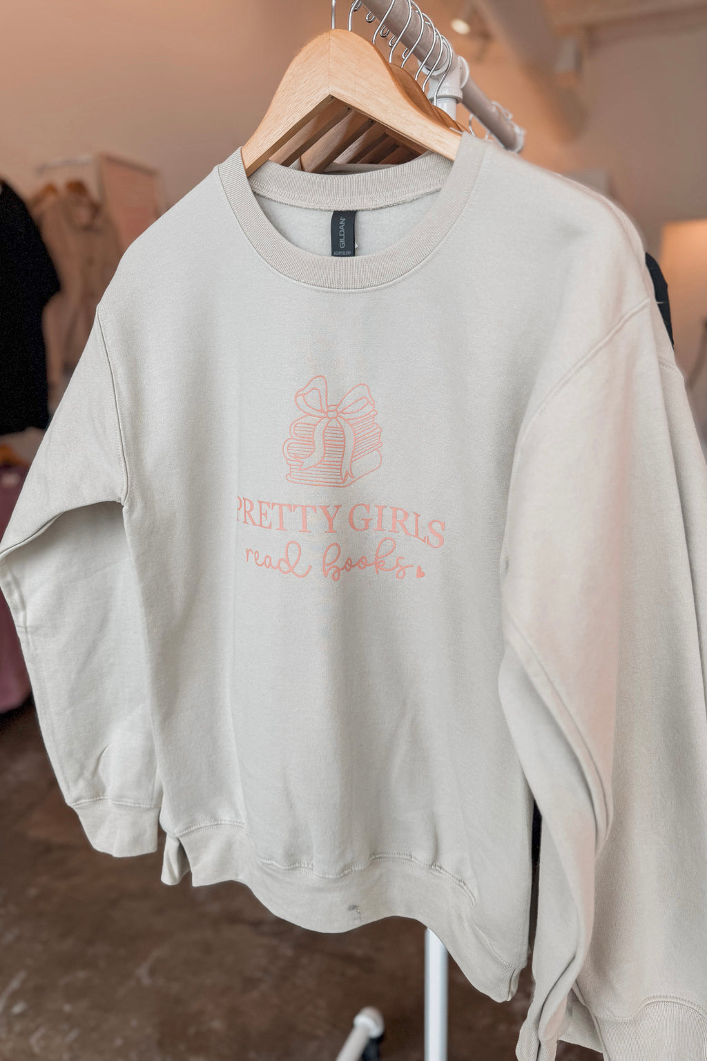 PRETTY GIRLS READ BOOKS VALENTINE'S SWEATSHIRT