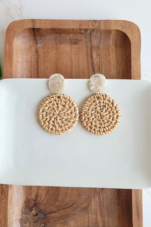 DOMINICA EARRINGS DARK RATTAN