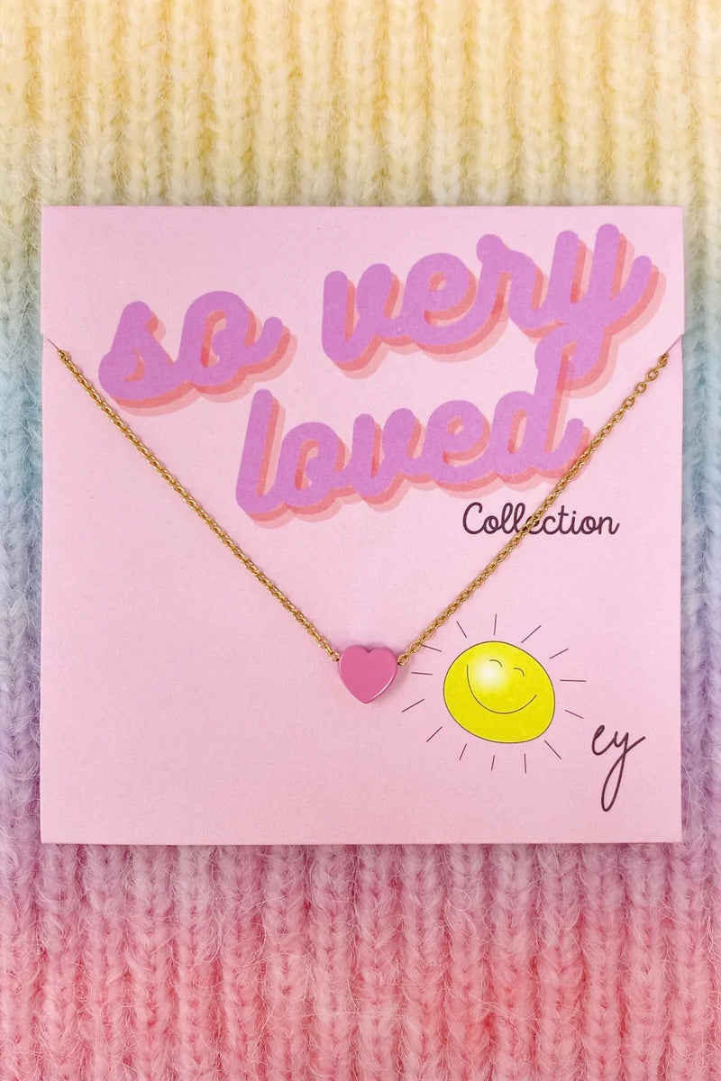 SO VERY LOVED HEART NECKLACE PINK